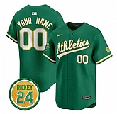 Men's Oakland Athletics Active Player Custom Green Rickey Henderson Patch Vapor Premier Limited Stitched Baseball Jersey,baseball caps,new era cap wholesale,wholesale hats